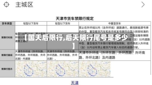 【国天后限行,后天限行尾号是多少】-第3张图片