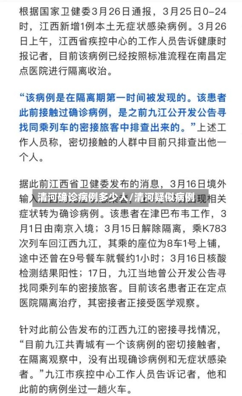 清河确诊病例多少人/清河疑似病例