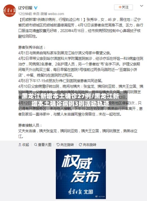 黑龙江新增本土确诊27例/黑龙江新增本土确诊病例3例活动轨迹