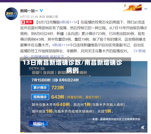 13日南昌新增确诊数/南昌新增确诊病例