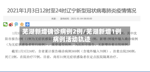 芜湖新增确诊病例2例/芜湖新增1例病例活动轨迹-第2张图片